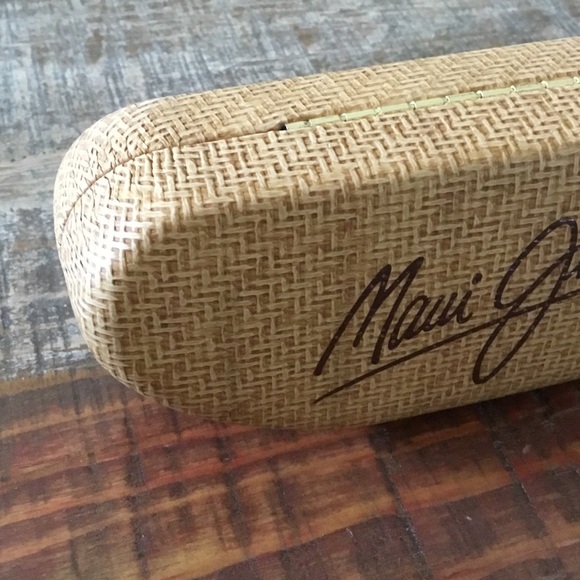 Maui Jim Hard Case Clamshell Tan Woven Wicker Sunglass Case - Picture 5 of 11